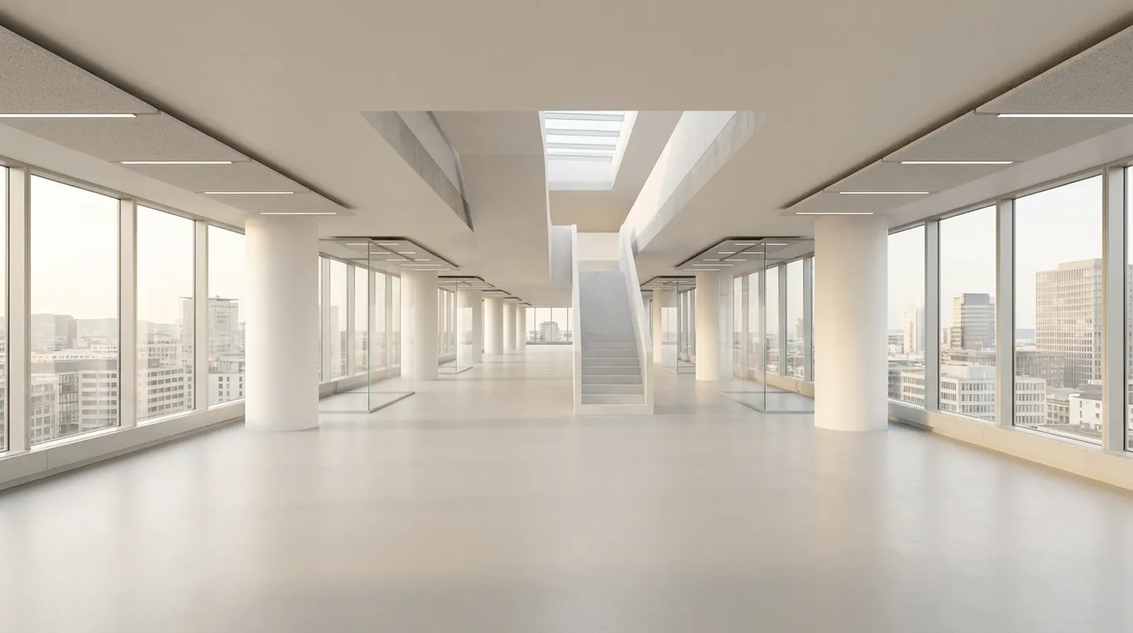 Bürogeschoss nach dem Umbau (Visualisierung)